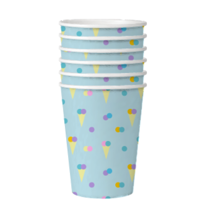 Summer Party Disposable Blue And Pink Paper Cups SP007